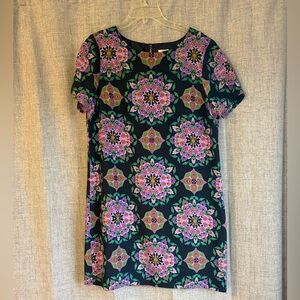 J. Crew Black and Pink Geometric Mini Dress